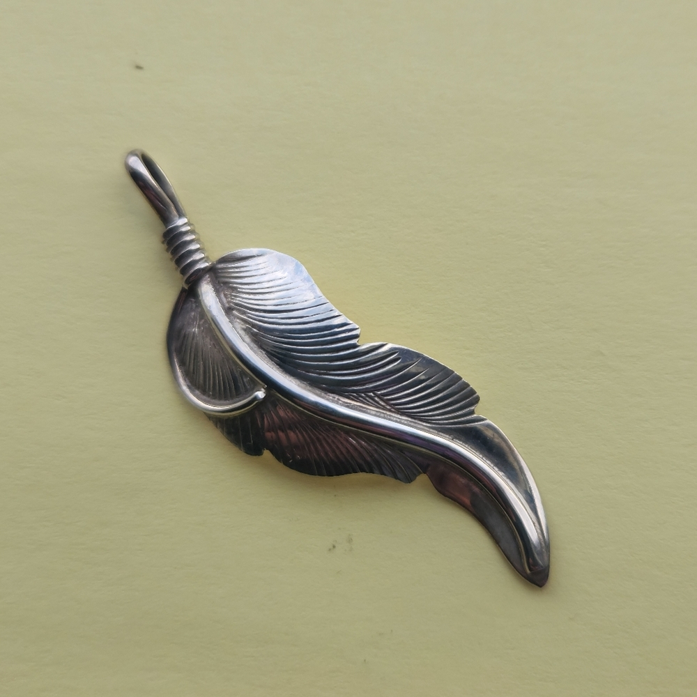 Sterling feather pendant